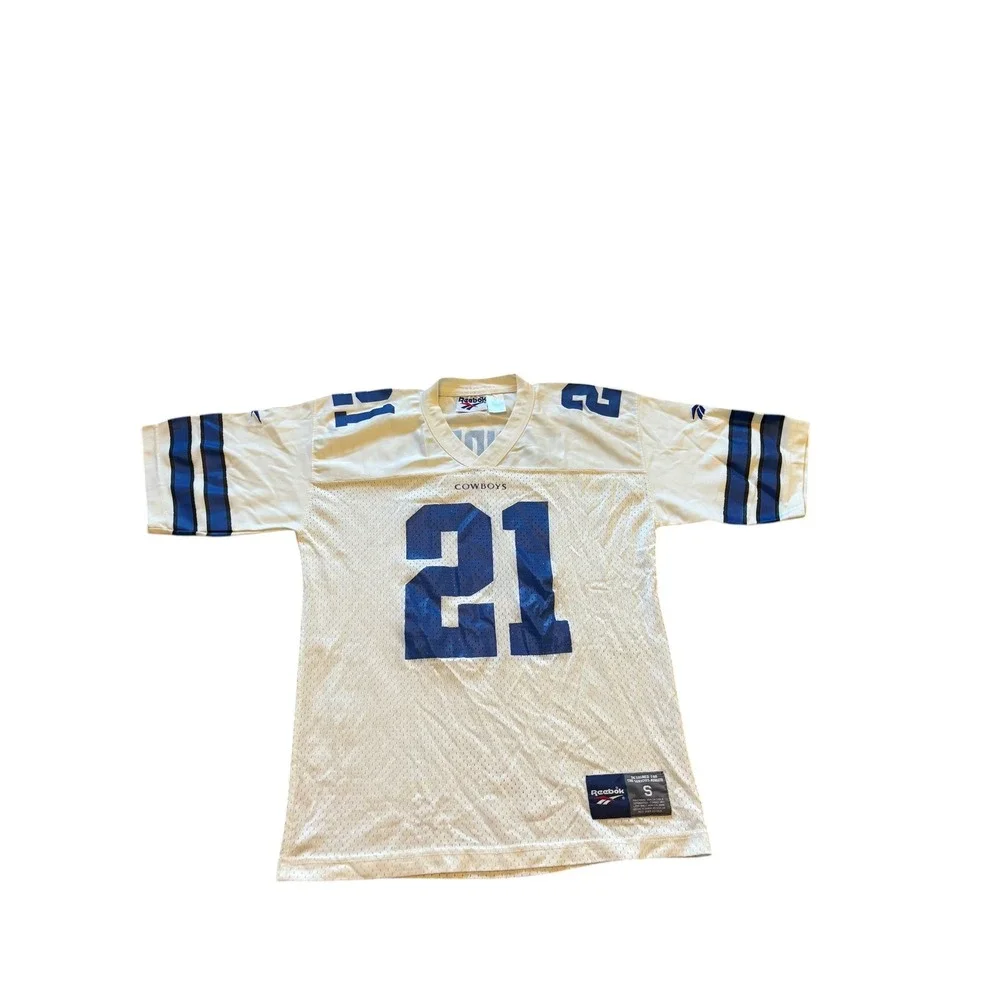 Mens Reebok Dallas Cowboys Deion Sanders 21‎ Football Jersey Size Small Vintage - Picture 2 of 12